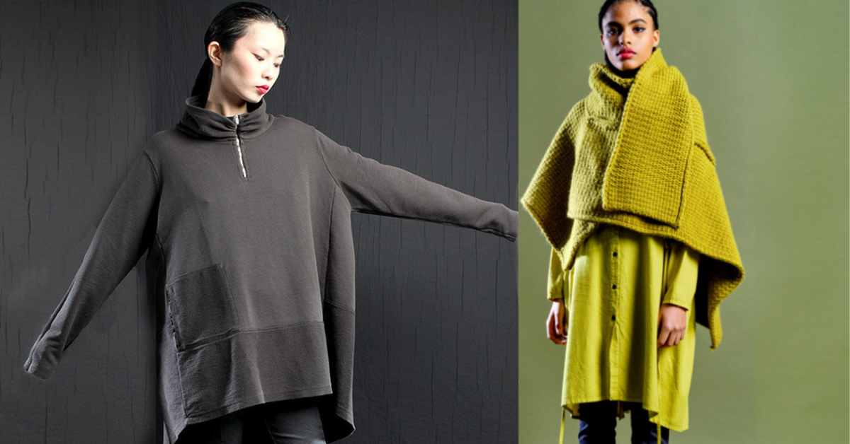 Two models showing Lurdes Bergada’s designs