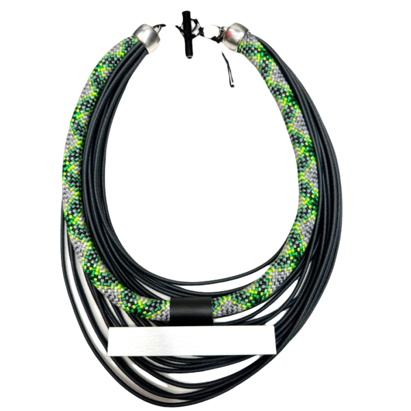 Christina Brampti Necklace Climb, Cord And Aluminium Green