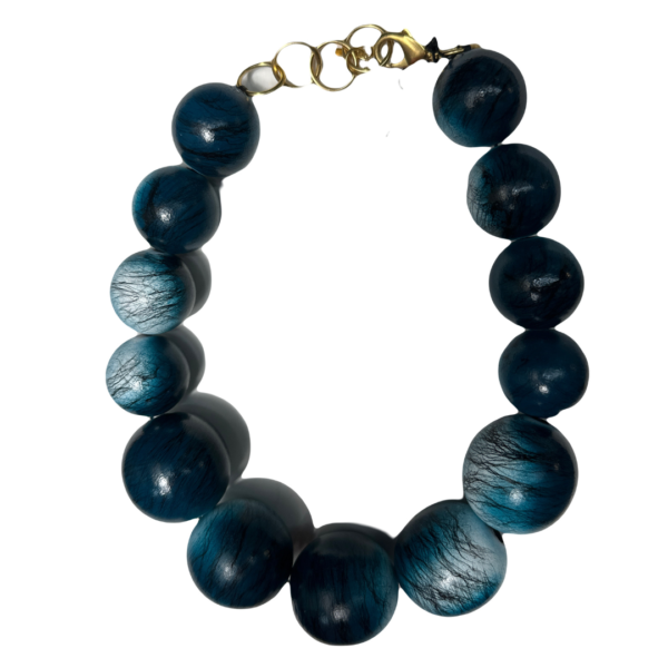 Katrina Vassou Brass Large Bead Necklace Blue
