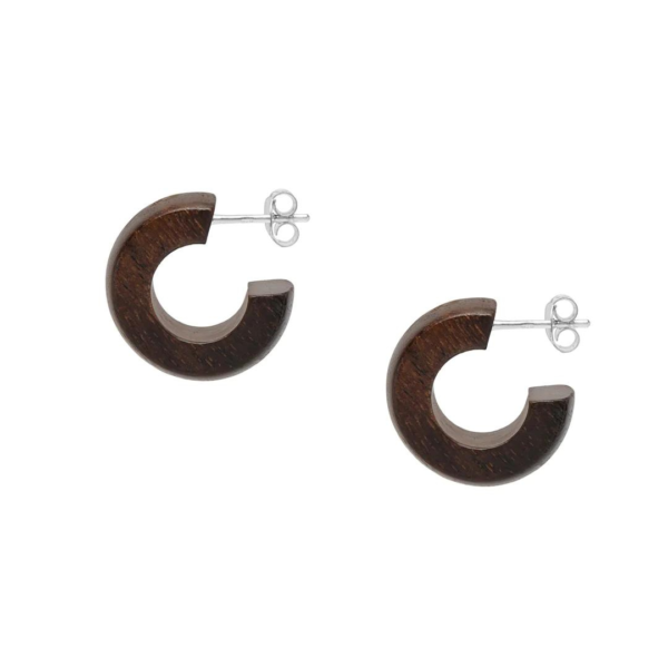 Branch Brown Thick Wooden Hoop Earring