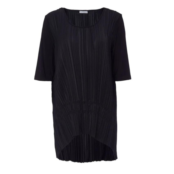 Naya Square Shape Pleated Top in Black