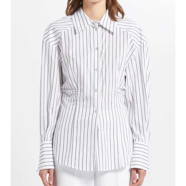 Marella ASTERIX White Shirt with Navy Stripe