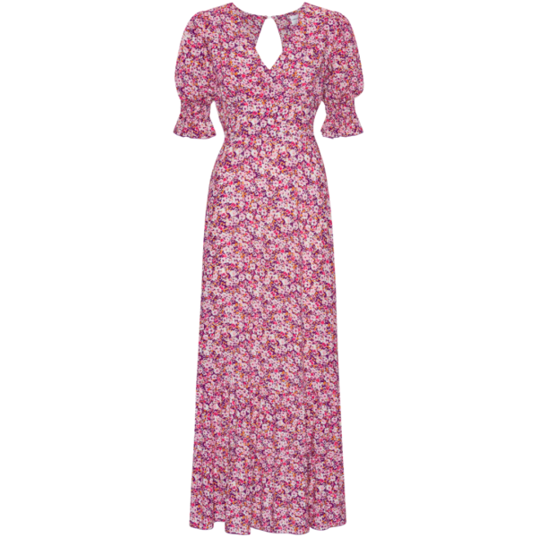 American Dreams Koko Long Dress Lilac Bordeaux Flower