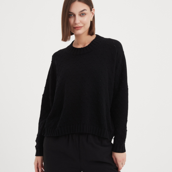 Tirelli Textured Spot Knit in Black