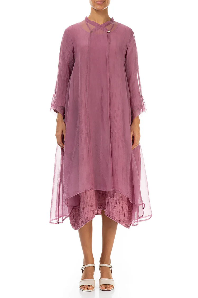 Grizas Long Silk Coat Dusky Pink - Image 5