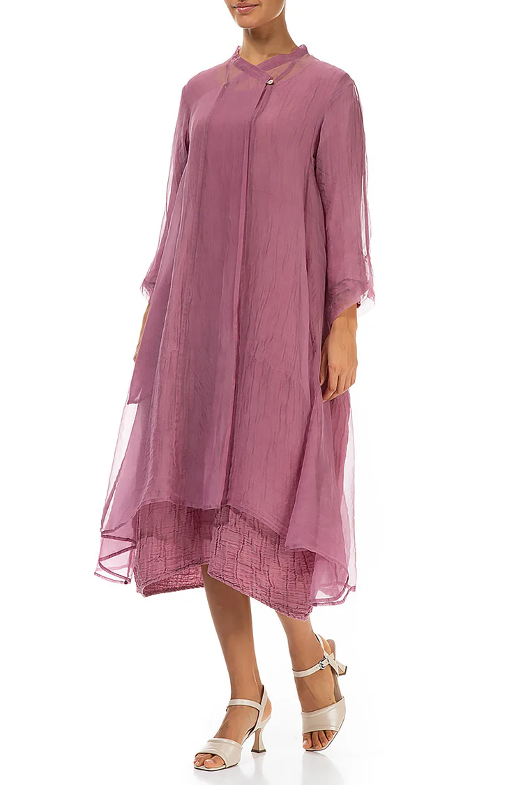 Grizas Long Silk Coat Dusky Pink - Image 3
