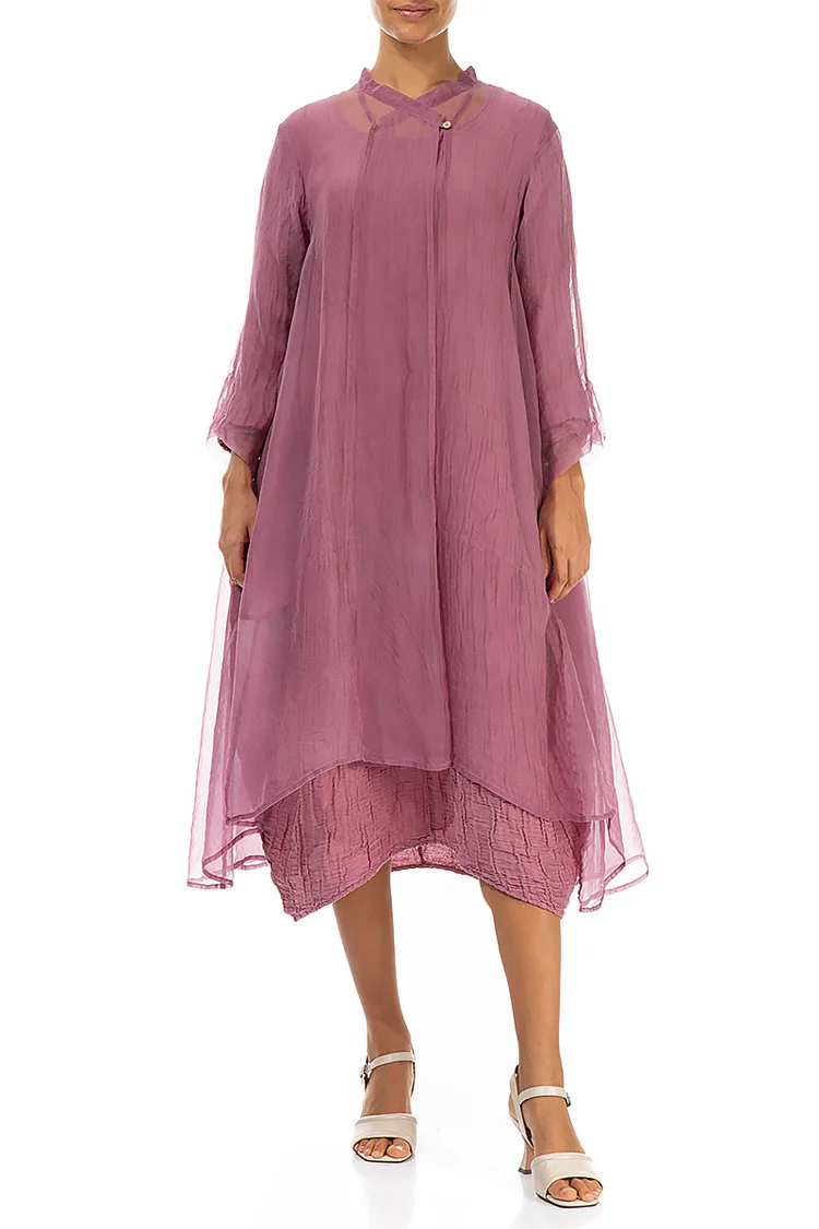 Grizas Long Silk Coat Dusky Pink - Image 2