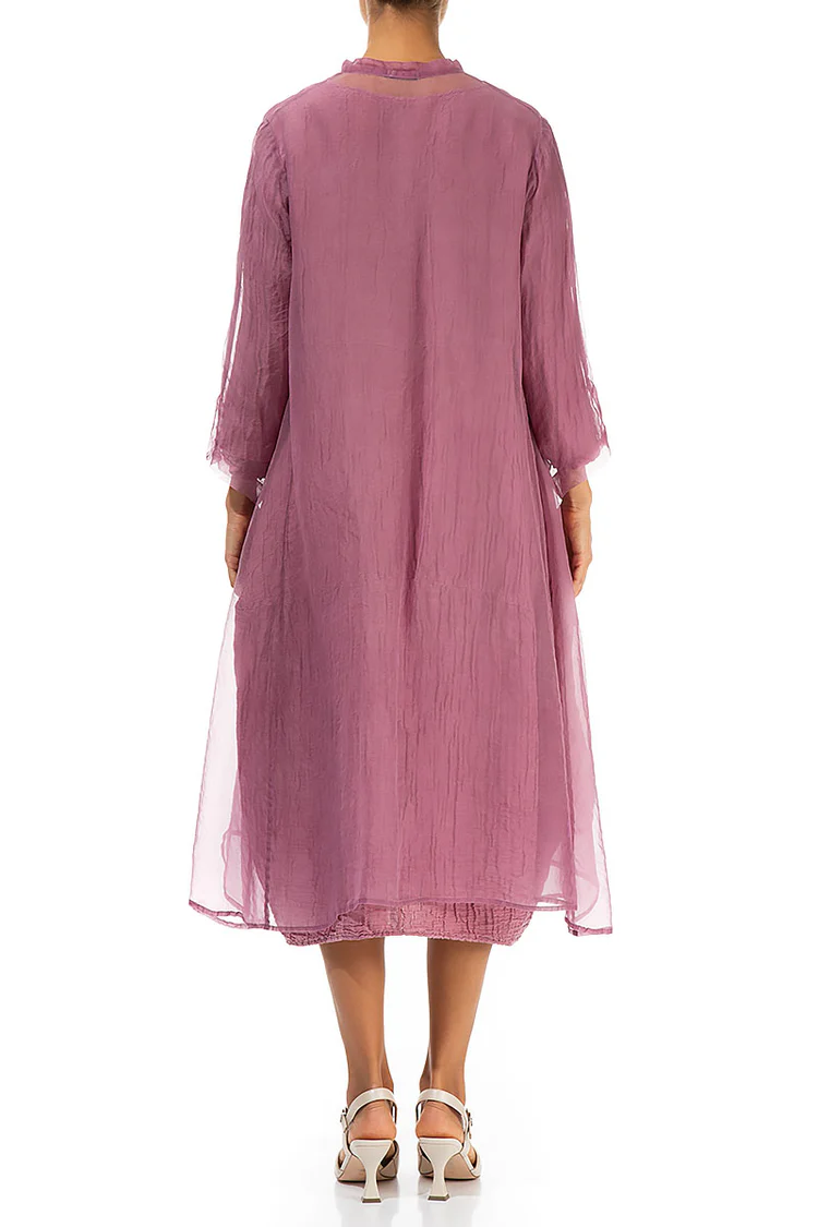 Grizas Long Silk Coat Dusky Pink - Image 4