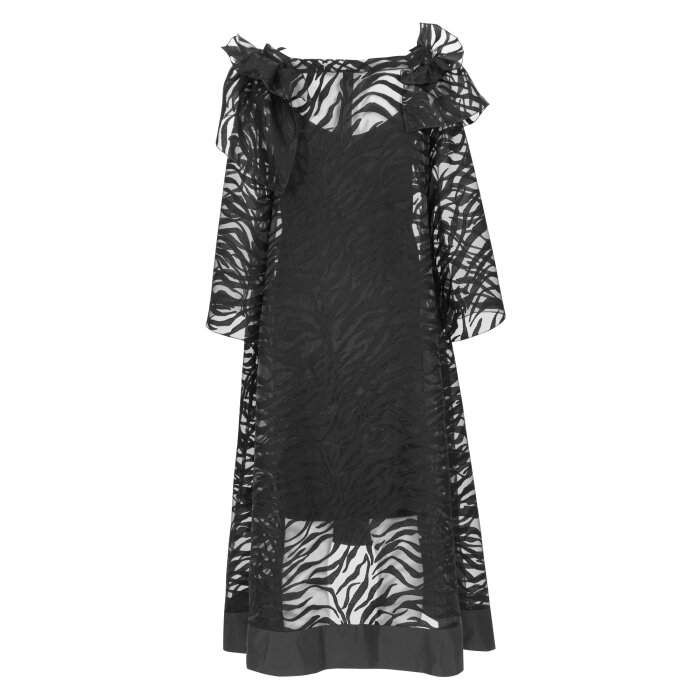 Xenia TREP Self Patterned Dress in Black - Image 2