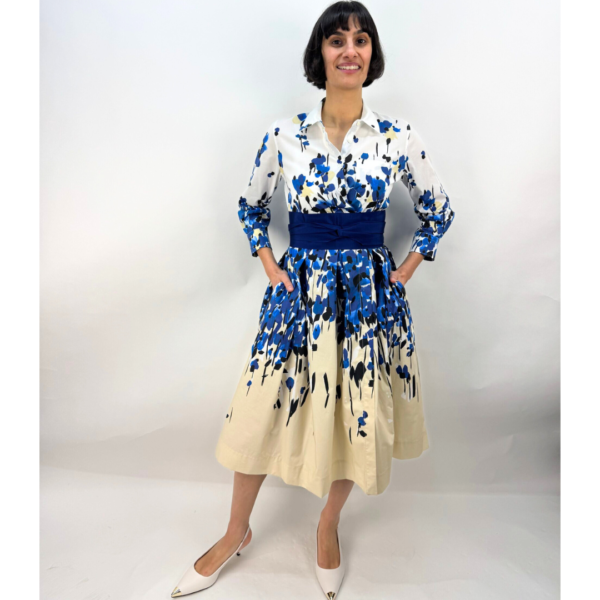 Sara Roka Dress In Blue Garden
