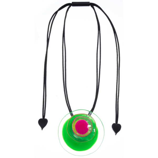 Zsiska Flora Circular Pendant In Green