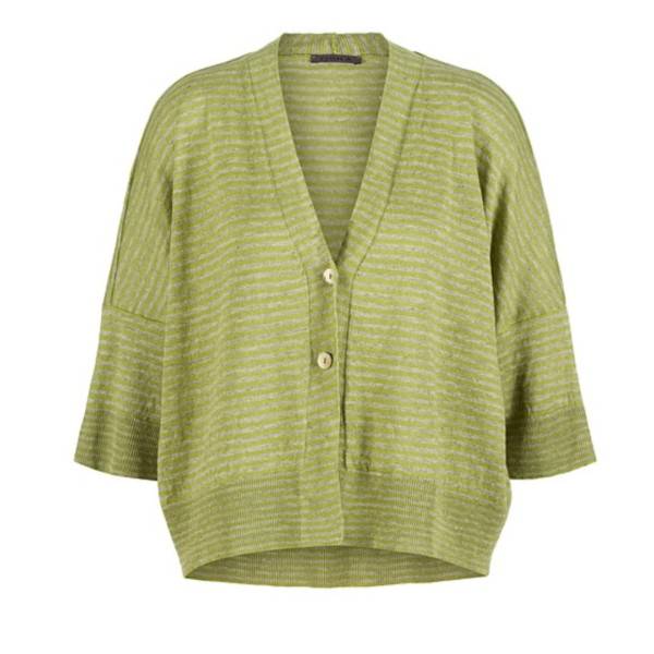 Oska Linen Cardigan in Matcha