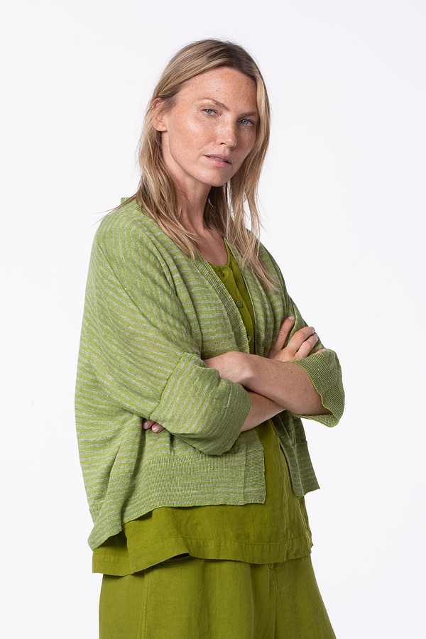 Oska Linen Cardigan in Matcha - Image 2