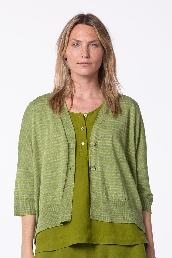 Oska Linen Cardigan in Matcha - Image 4