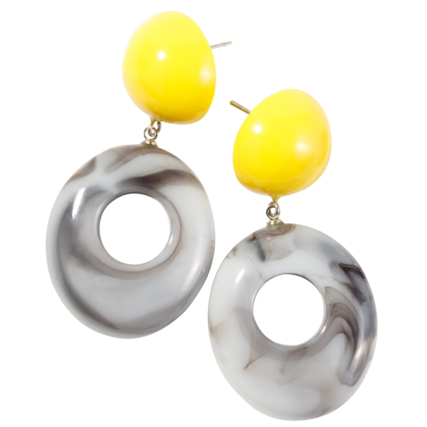 Zsiska Ori Earrings in Grey/Yellow