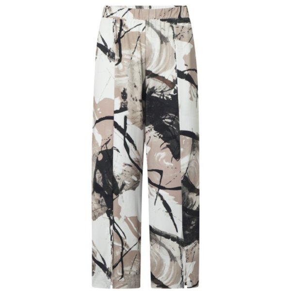 Elsewhere Print Jersey Wide Leg Trousers