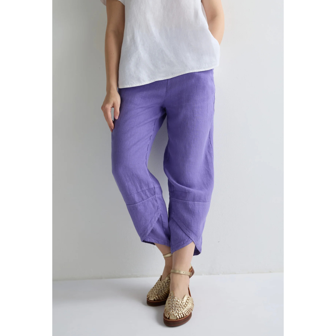 Sahara Linen Tulip Hem Bubble Trouser in Dahlia