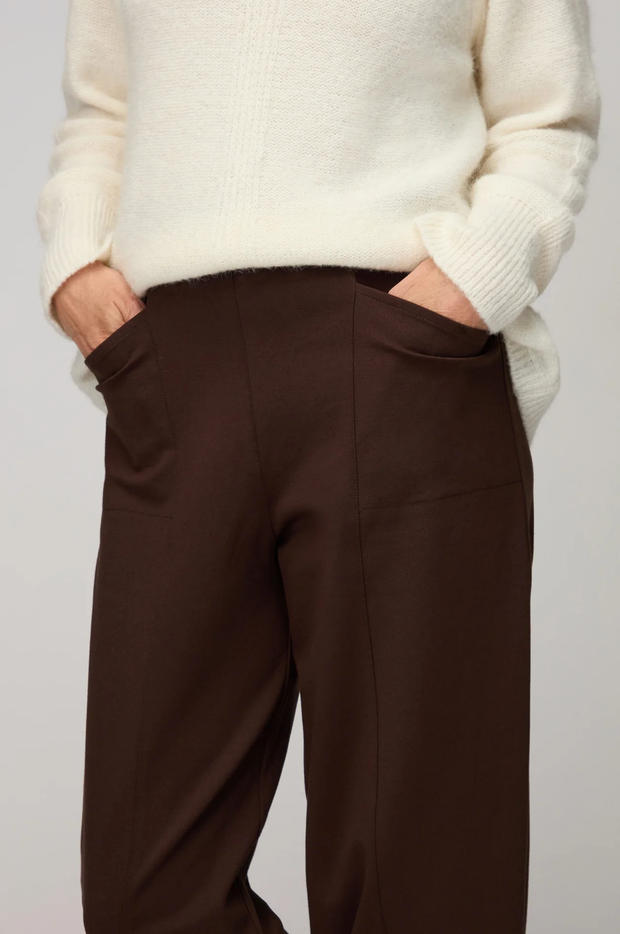 Sahara Ponte Bubble Trouser In Chocolate - Image 2