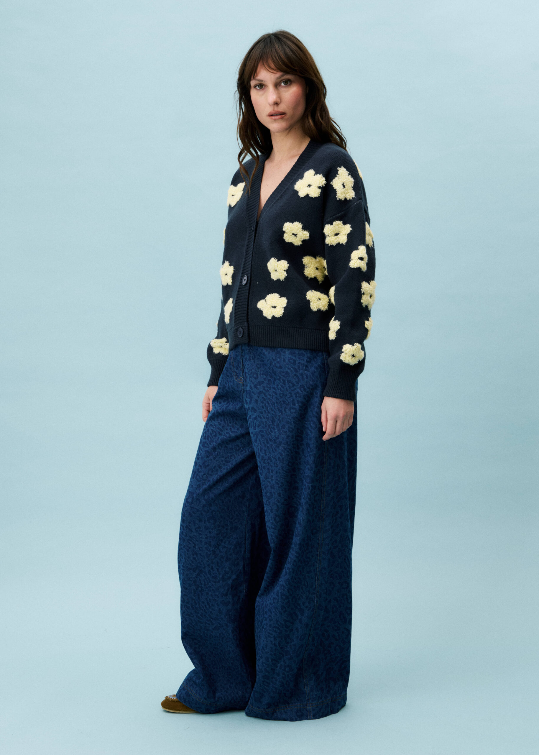 FRNCH Bergenia Cardigan in Navy Blue - Image 4