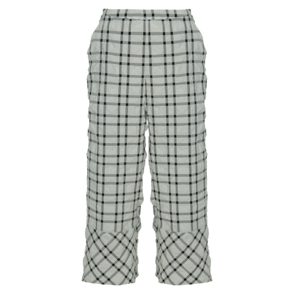 Kozan Trousers White With Black Check
