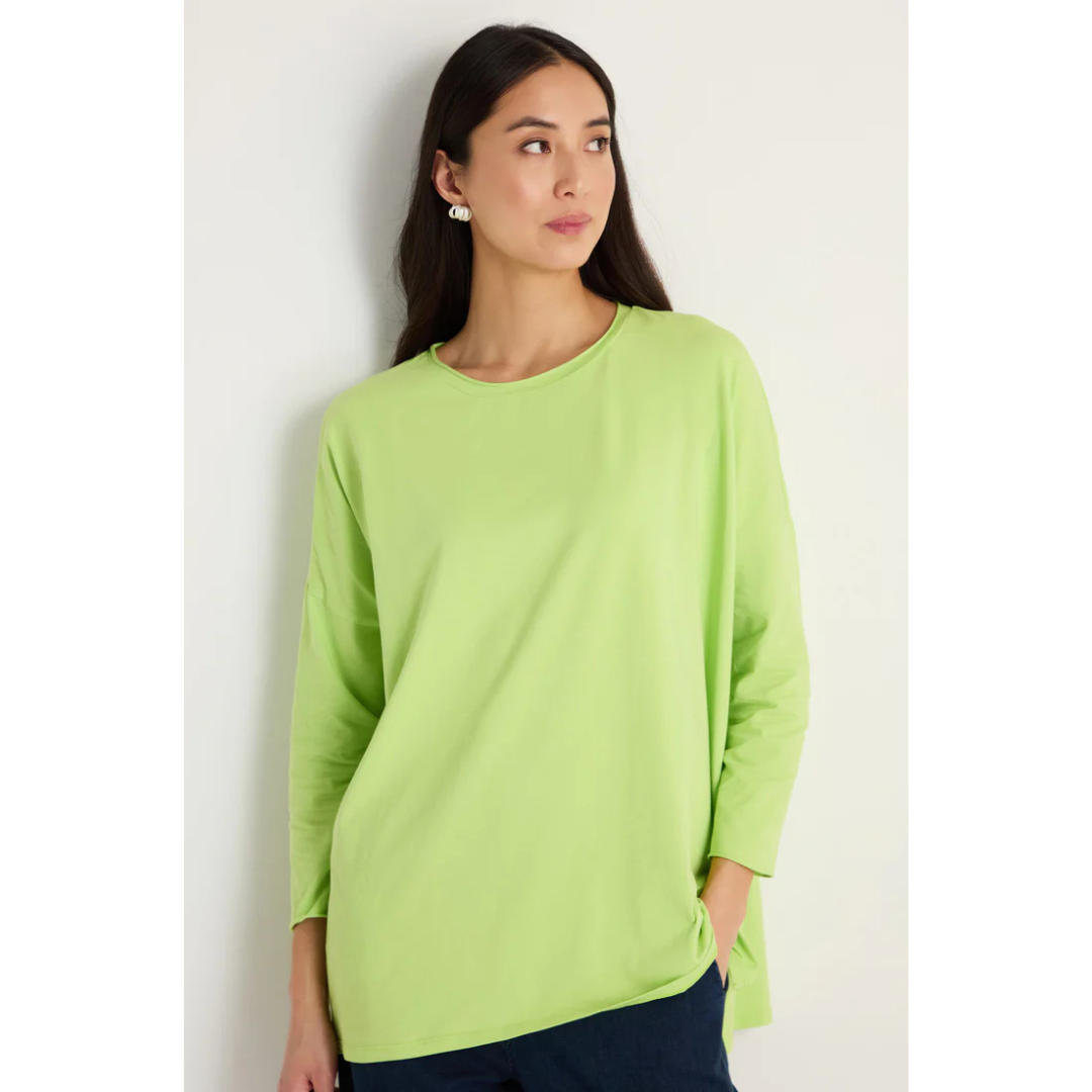 Sahara Lime Cotton Jersey Relaxed Top