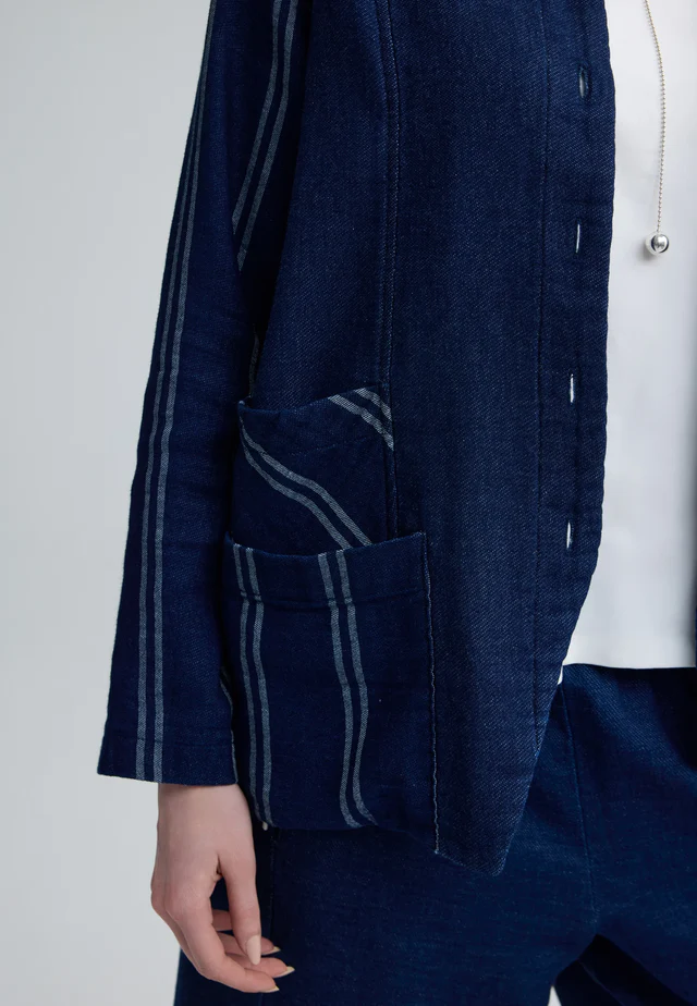 Luukaa Clover Woven Jacket In Original Denim - Image 4