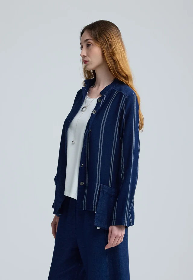 Luukaa Clover Woven Jacket In Original Denim - Image 2