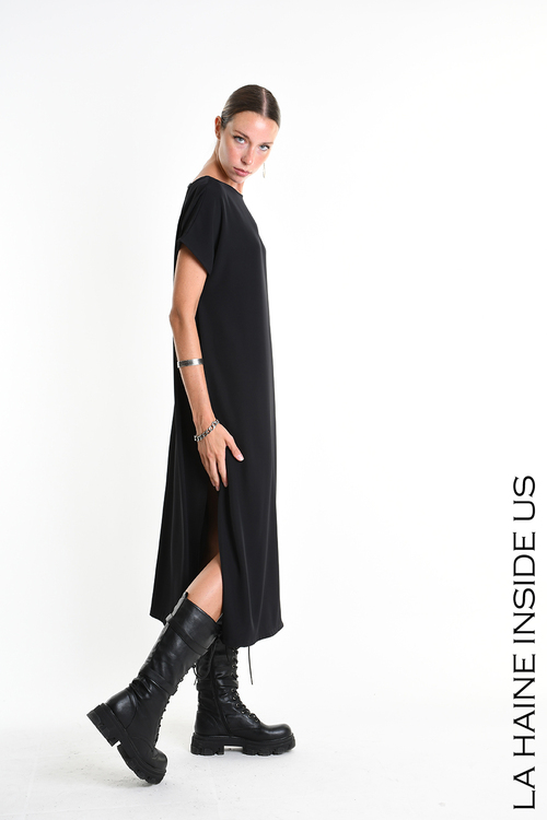 La Haine Black Dress with Side Ruching - Image 6