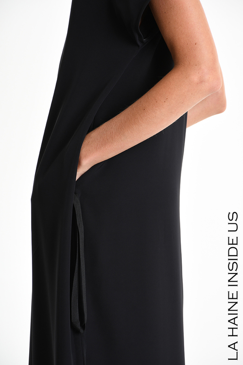 La Haine Black Dress with Side Ruching - Image 5