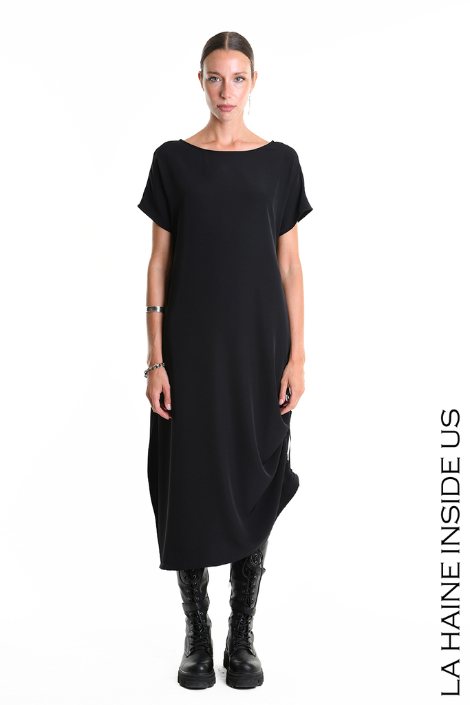 La Haine Black Dress with Side Ruching - Image 10