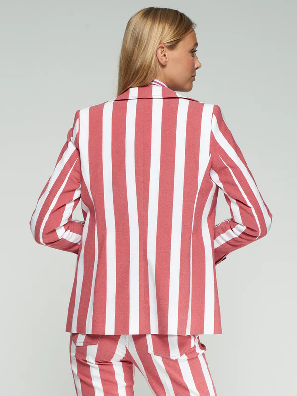 Vilagallo Red And White Striped Jacket With Fish Motif - Image 4