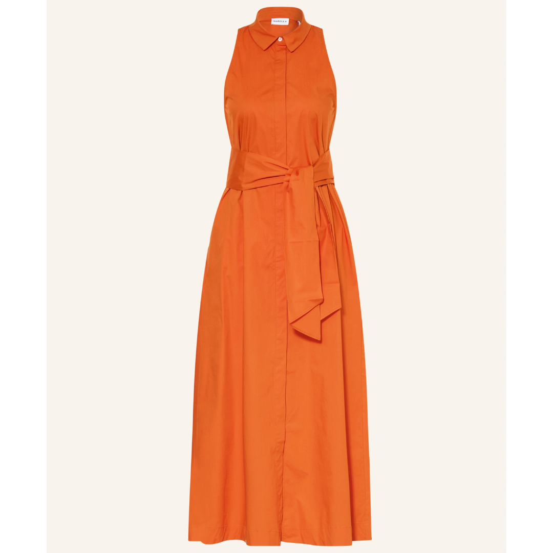 Marella Mllnatale Belted Dress In Orange