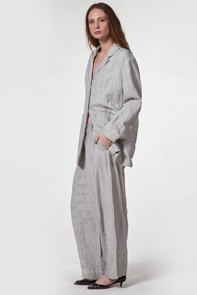 Baci Pin Stripe Trouser In Salt - Image 2