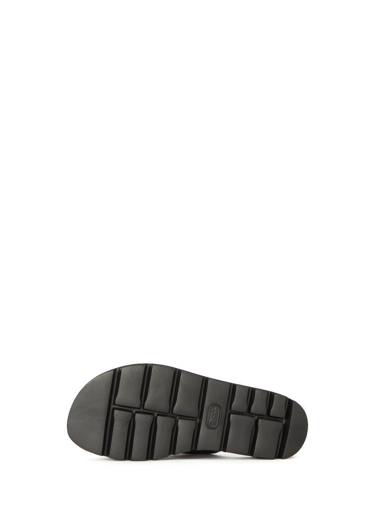 Lofina Gas Black Leather Slider Sandals - Image 5